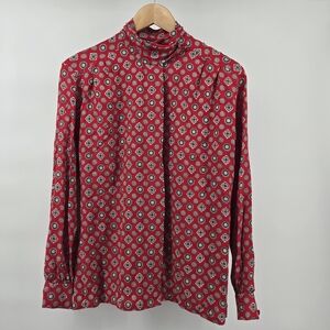Pendleton Red and Black Patterned Blouse